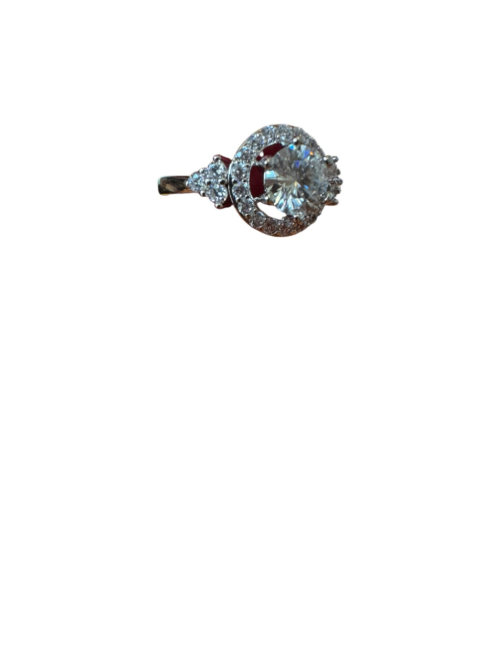 Moissanite Sterling Silver Ring Size 6 with GRA Certification - Brand New - Picture 3 of 5